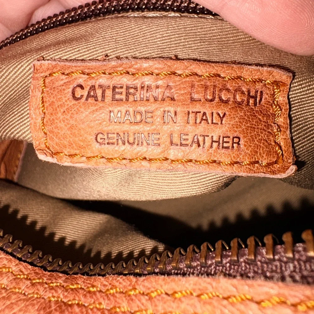 NWT Caterina Lucchi Large Studded Leather Hobo - Moro/Beige - Italy - Picture 15 of 16